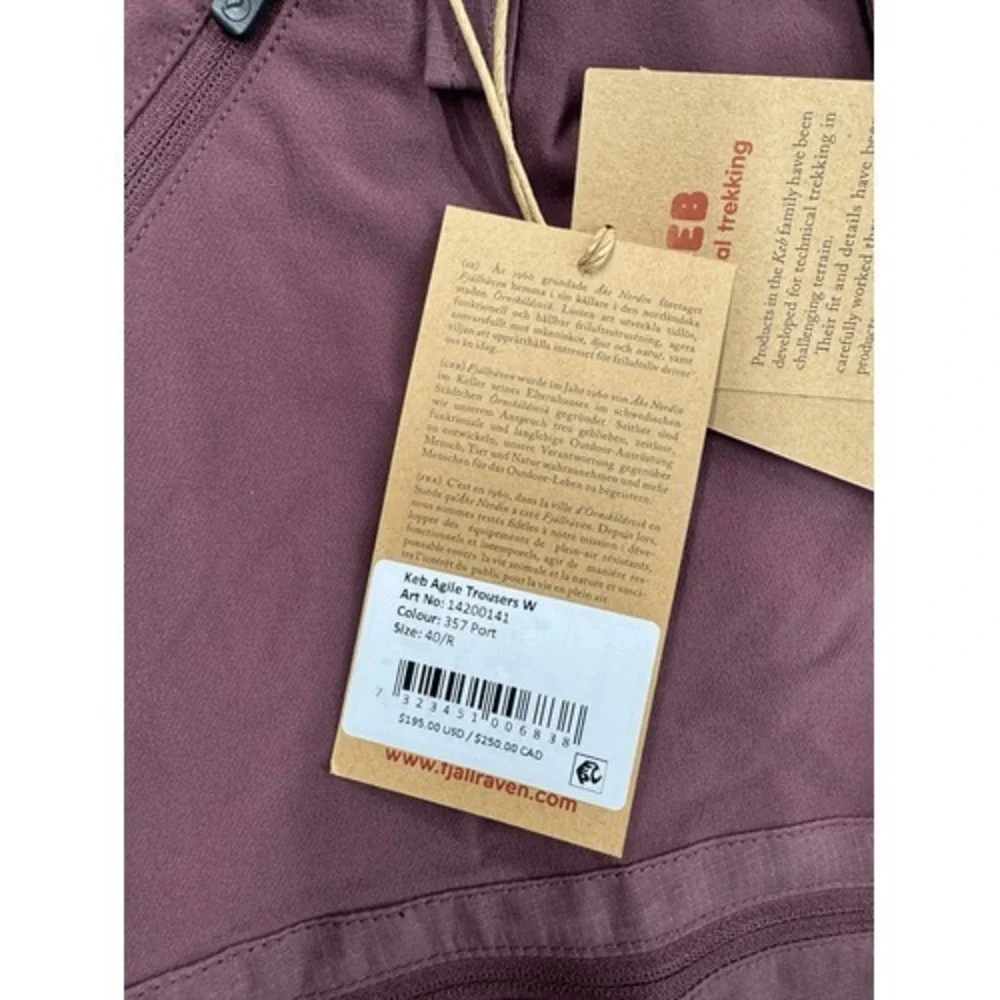 Fjallraven Women's US 8 EU 40 Keb Agile G-1000 Trousers Women's Port Hiking NWT - Picture 5 of 6